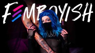Topeng Goth Femboy Melompat Di Atas Kontol Besar