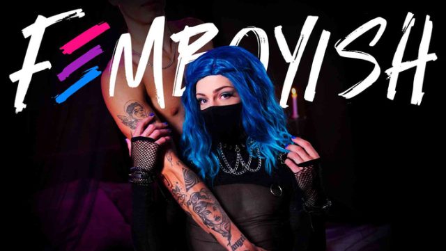 Topeng Goth Femboy Melompat Di Atas Kontol Besar